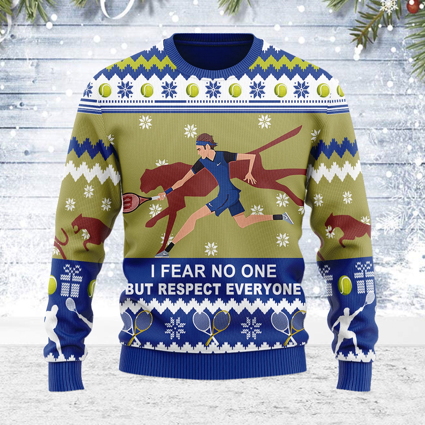 Customspig Ugly Christmas Sweater Respect Everyone 3D Apparel