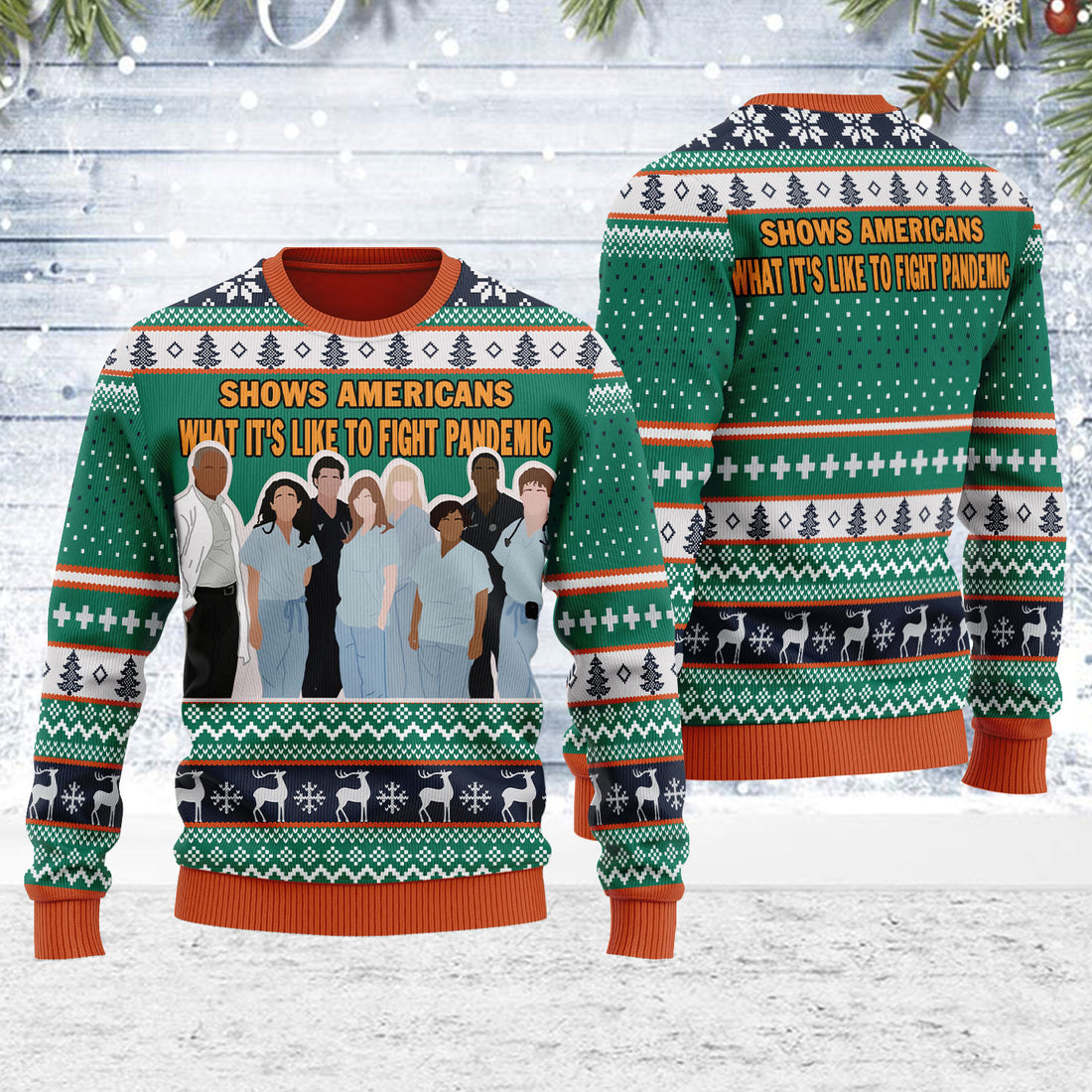 Customspig Ugly Christmas Sweater Greys Anatomy 3D Apparel