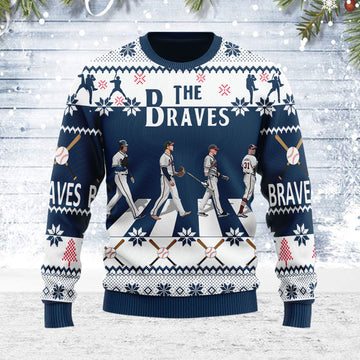 Customspig Ugly Christmas Sweater The Braves Walking Abbey Road 3D Apparel
