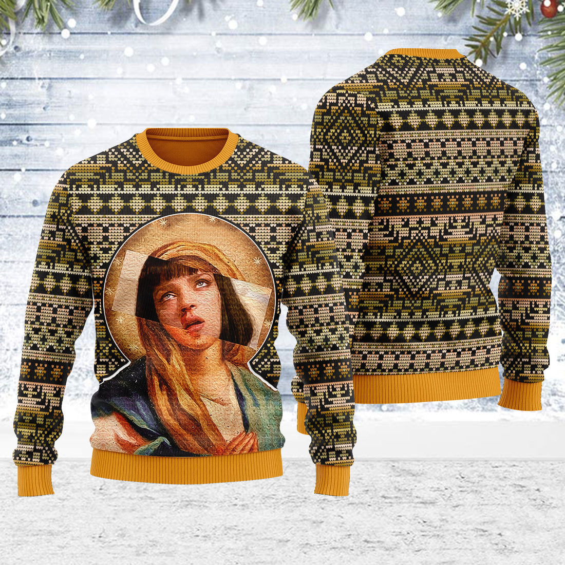 Customspig Ugly Christmas Sweater Mia Wallace Meme 3D Apparel
