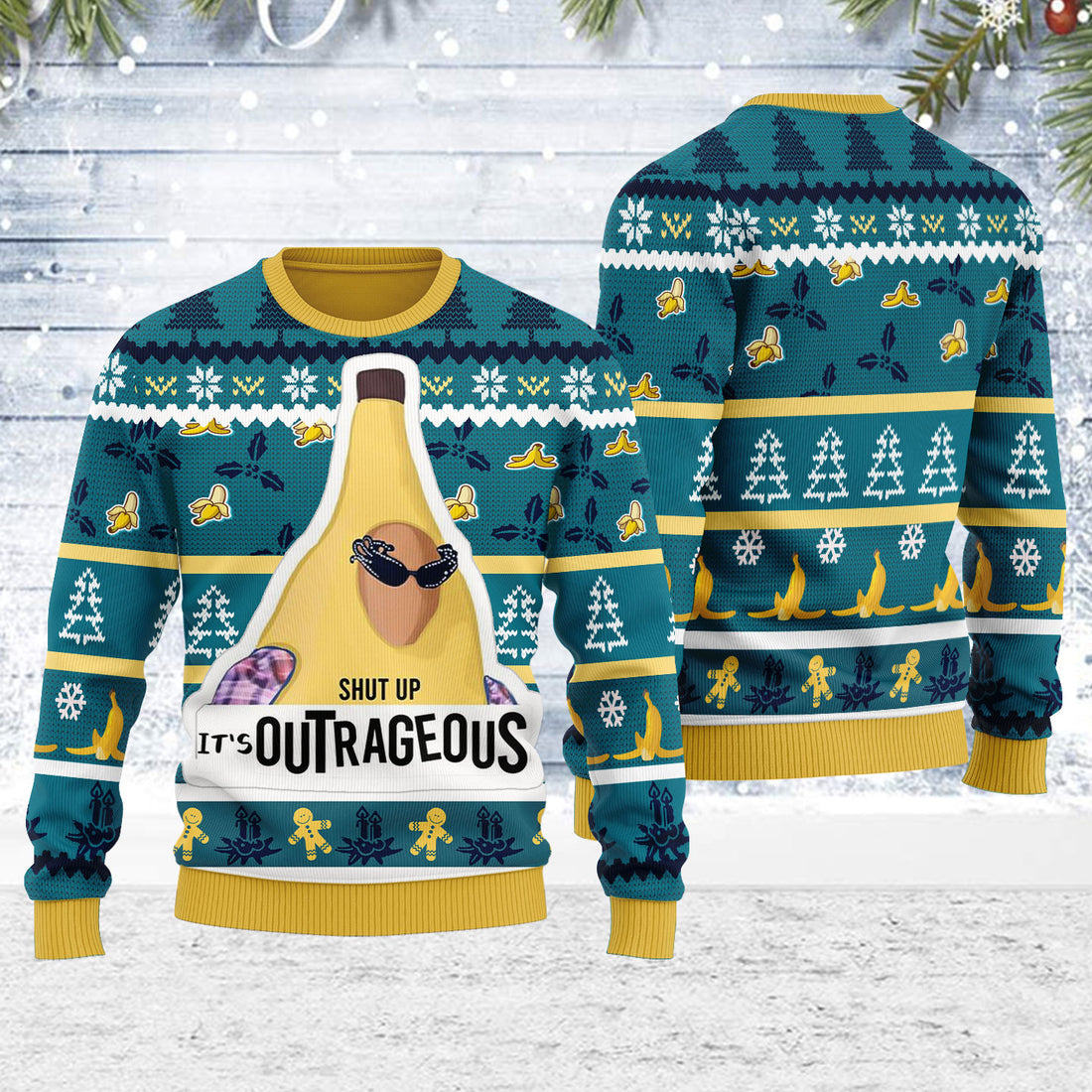 Customspig Ugly Christmas Sweater It's Outrageous 3D Apparel
