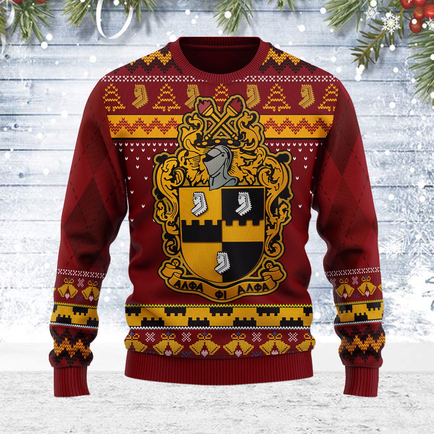 Customspig Ugly Christmas Sweater Alpha Phi Alpha 3D Apparel
