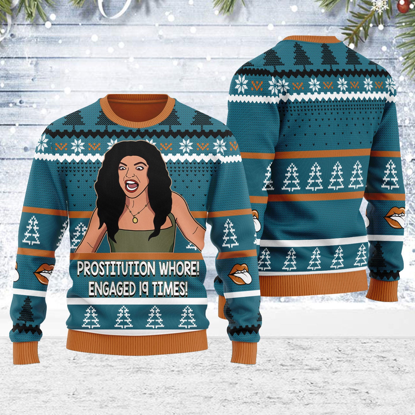 Customspig Ugly Christmas Sweater Teresa Giudice Real Housewives of New Jersey 3D Apparel