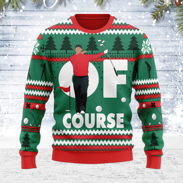 Customspig Ugly Christmas Sweater Of Course Tiger 3D Apparel