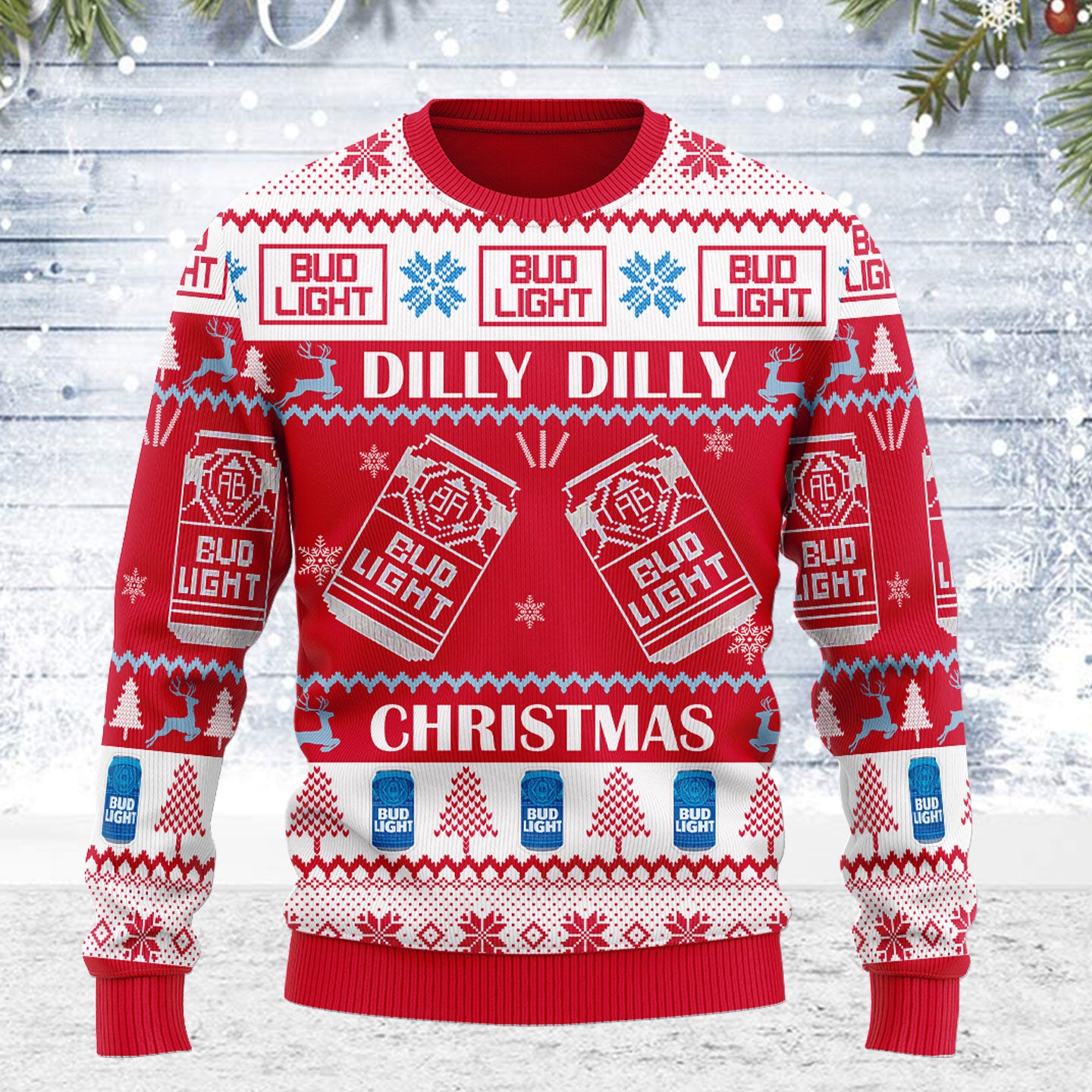 Customspig Ugly Christmas Sweater Bud Light 3D Apparel