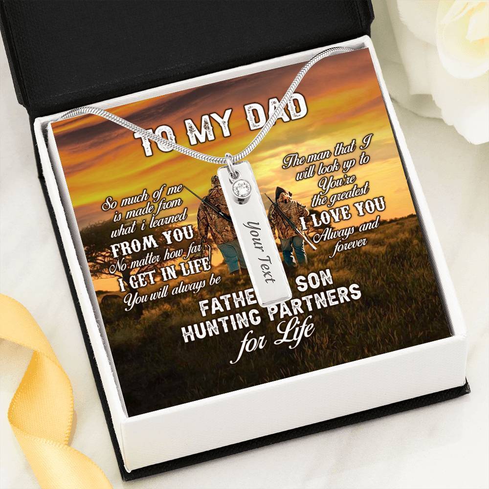 Father And Son Hunting Partners For Life Birthstone Necklace With Pod Message Card Jewelry