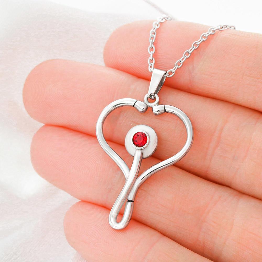 Birthstone Name Necklace With Message Card Jewelry