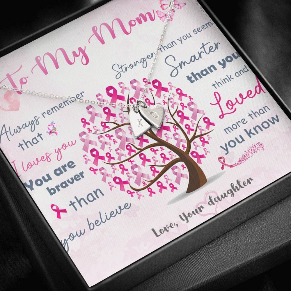 Breast Cancer Awareness To My Mom Necklace Jewelry