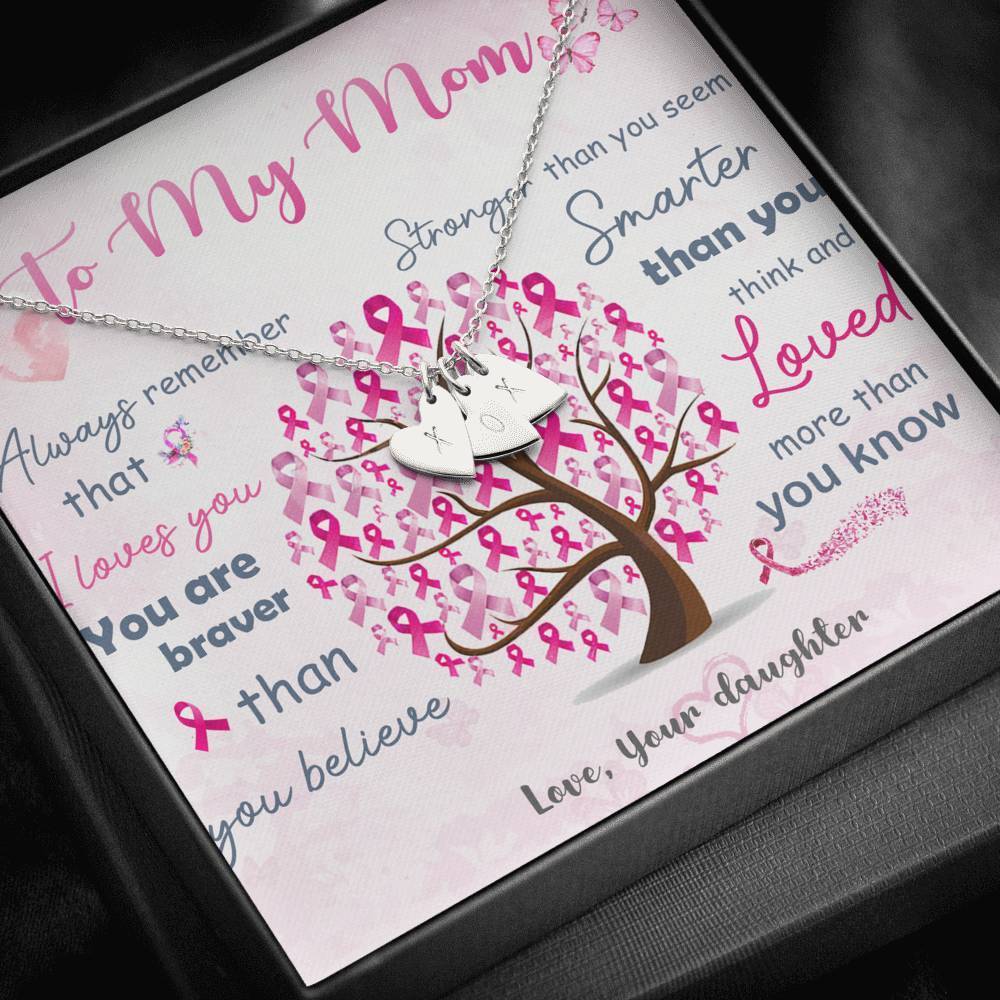 Breast Cancer Awareness To My Mom Necklace Jewelry