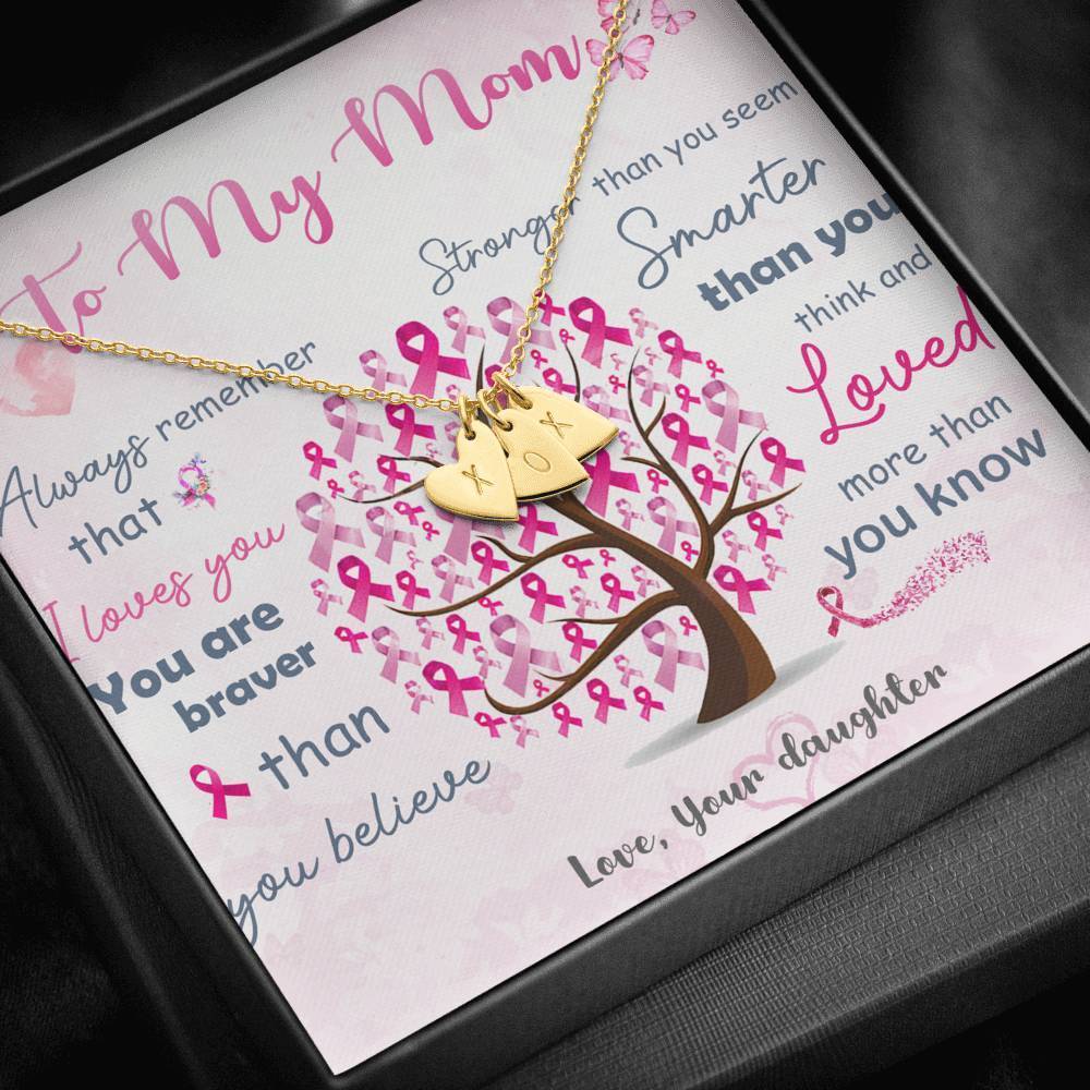 Breast Cancer Awareness To My Mom Necklace Jewelry