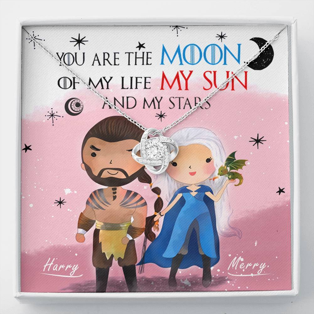 You Are The Moon Of My Life My Sun And Stars Knot Necklace