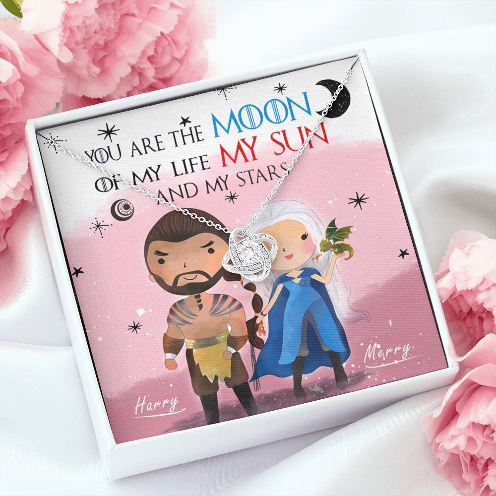 You Are The Moon Of My Life My Sun And Stars Knot Necklace