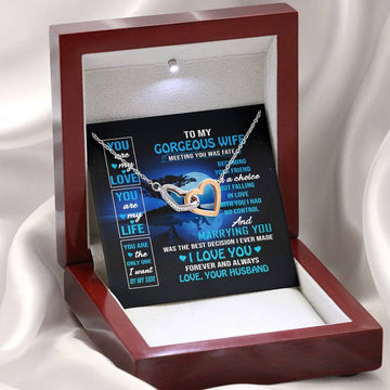 To My Gorgeous Wife Valentine Gift Interlocked Necklace Jewelry