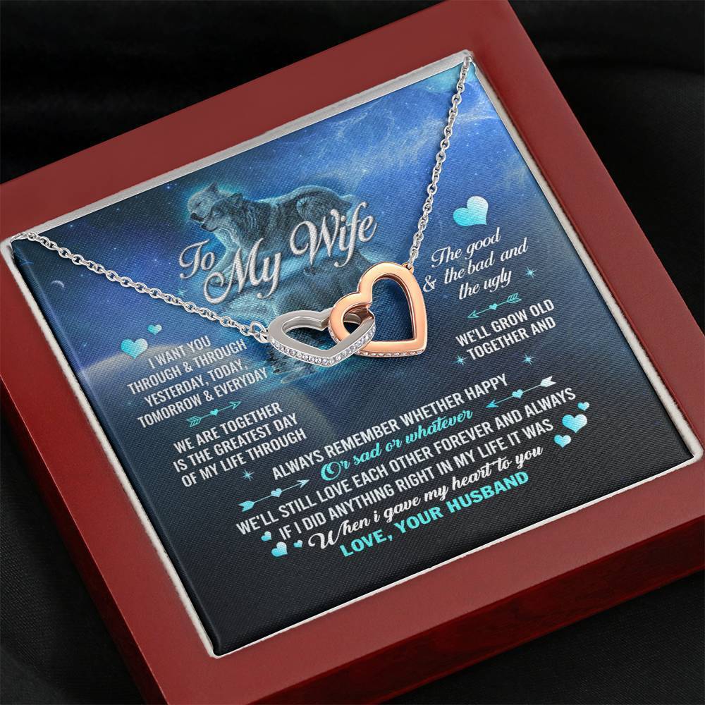 To My Wife Necklace Mahogany Style Luxury Box Jewelry