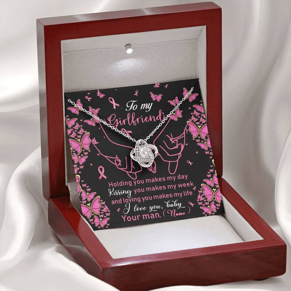 To Breast Cancer Girlfriend For Valentine Day Circle Pendant With Pod Message Card Jewelry