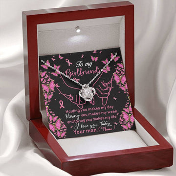 To Breast Cancer Girlfriend For Valentine Day Circle Pendant With Pod Message Card Jewelry