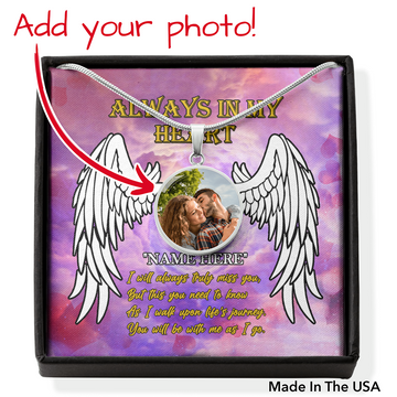 Personalized You Are Always In My Heart Pendant Necklace