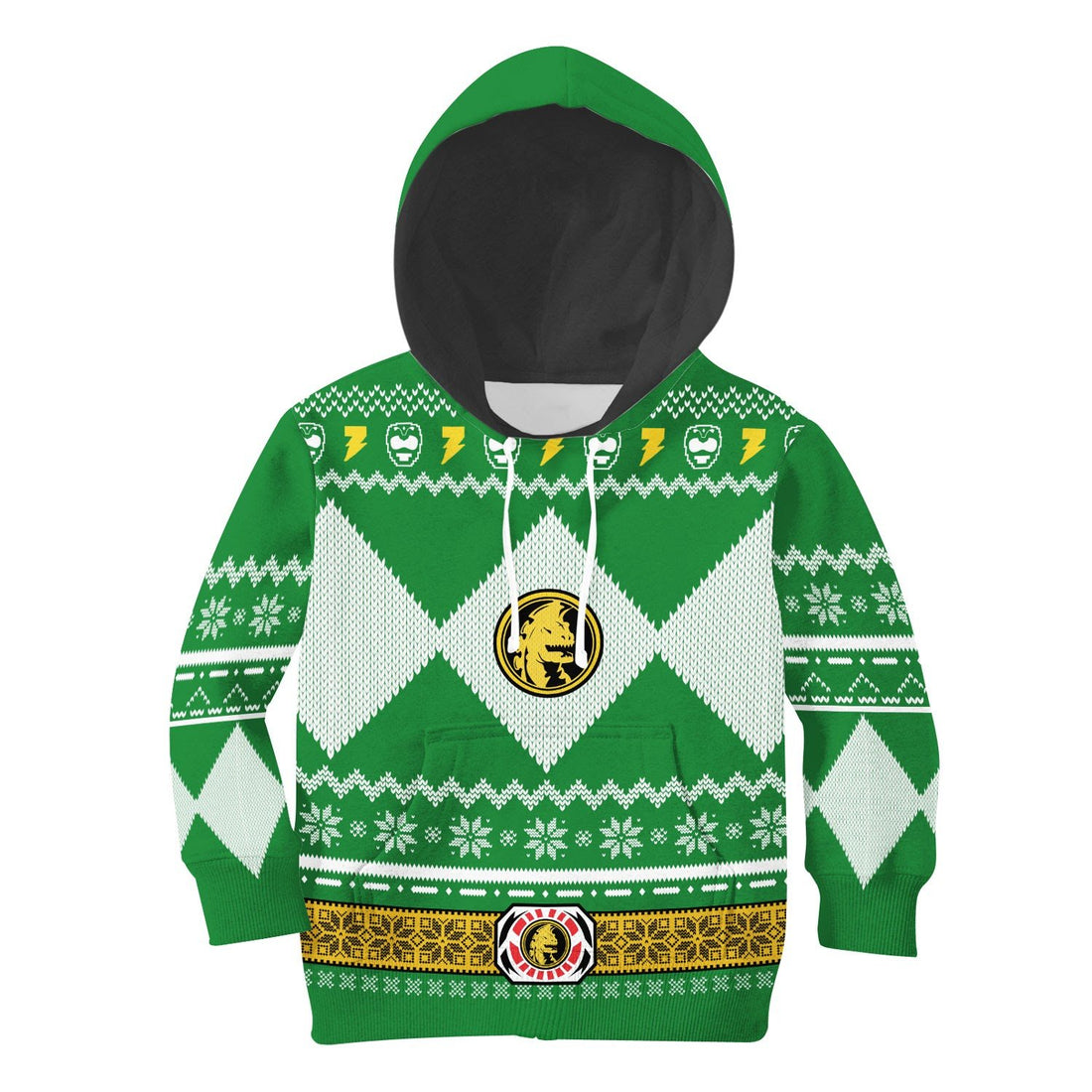 Gearhomies Unisex Kid Tops Pullover Sweatshirt Green Mighty3D Apparel