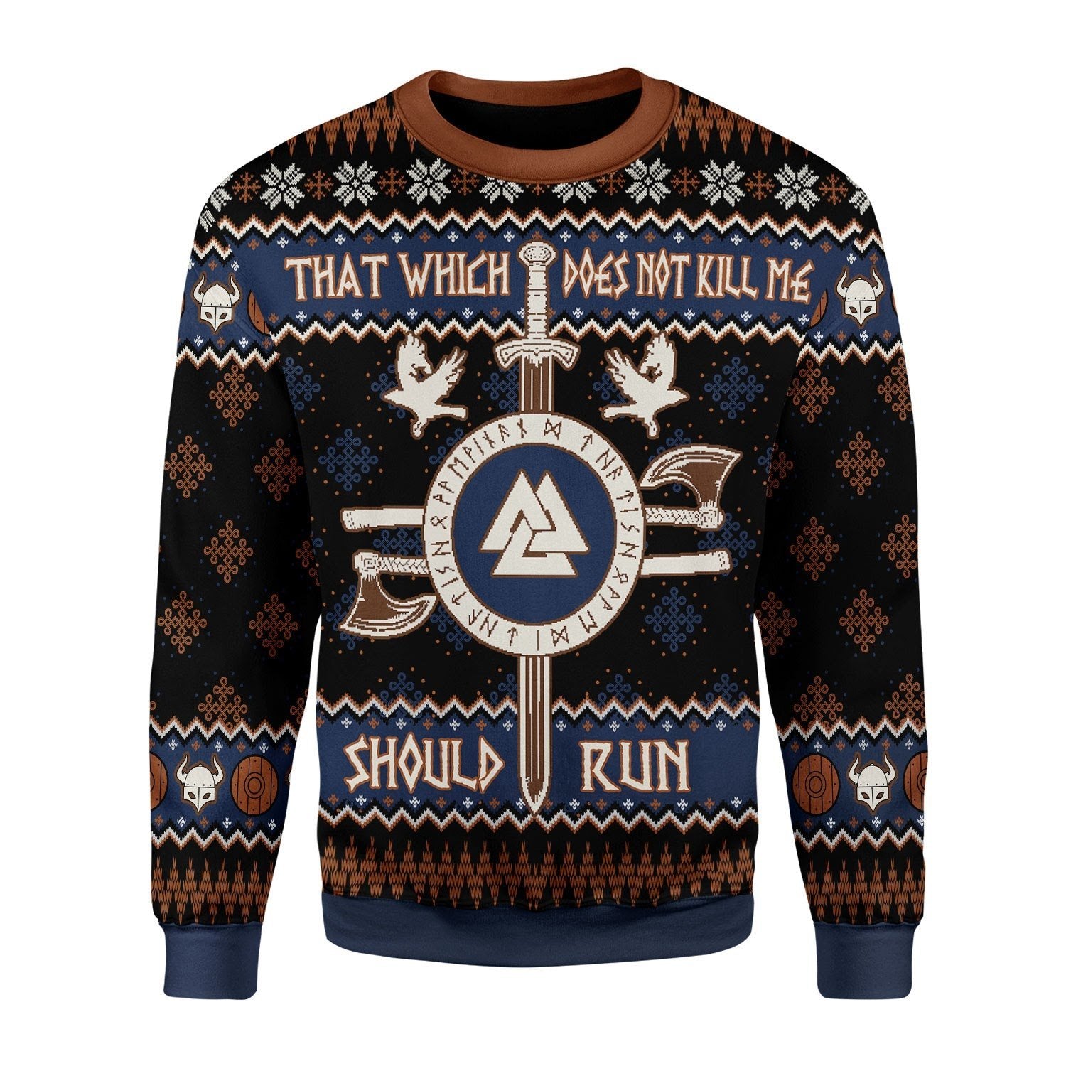 Gearhomies Christmas Unisex Sweater Not Kill Me Should Run Viking Mythology 3D Apparel