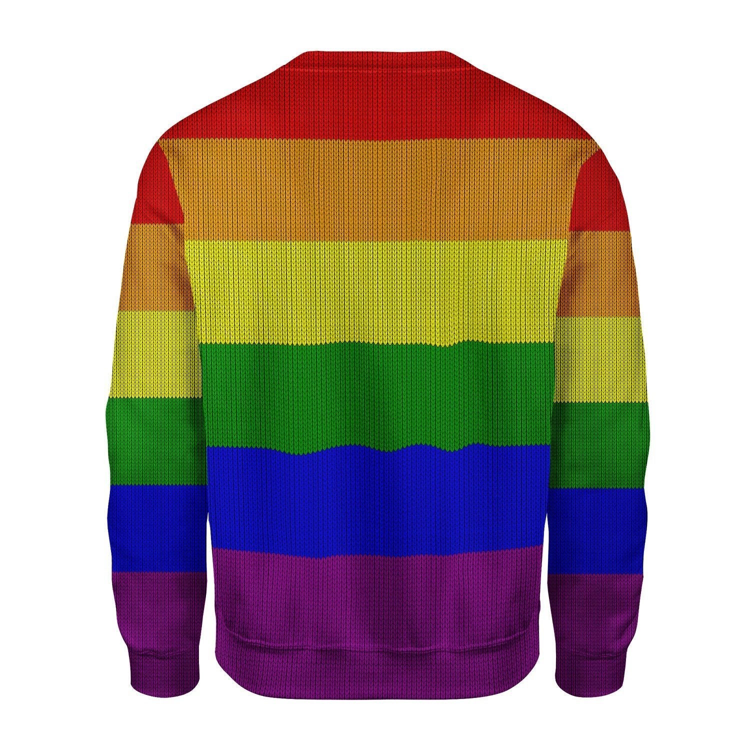 Gearhomies Christmas Unisex Sweater Rainbow Flag LGBTQ+ 3D Apparel