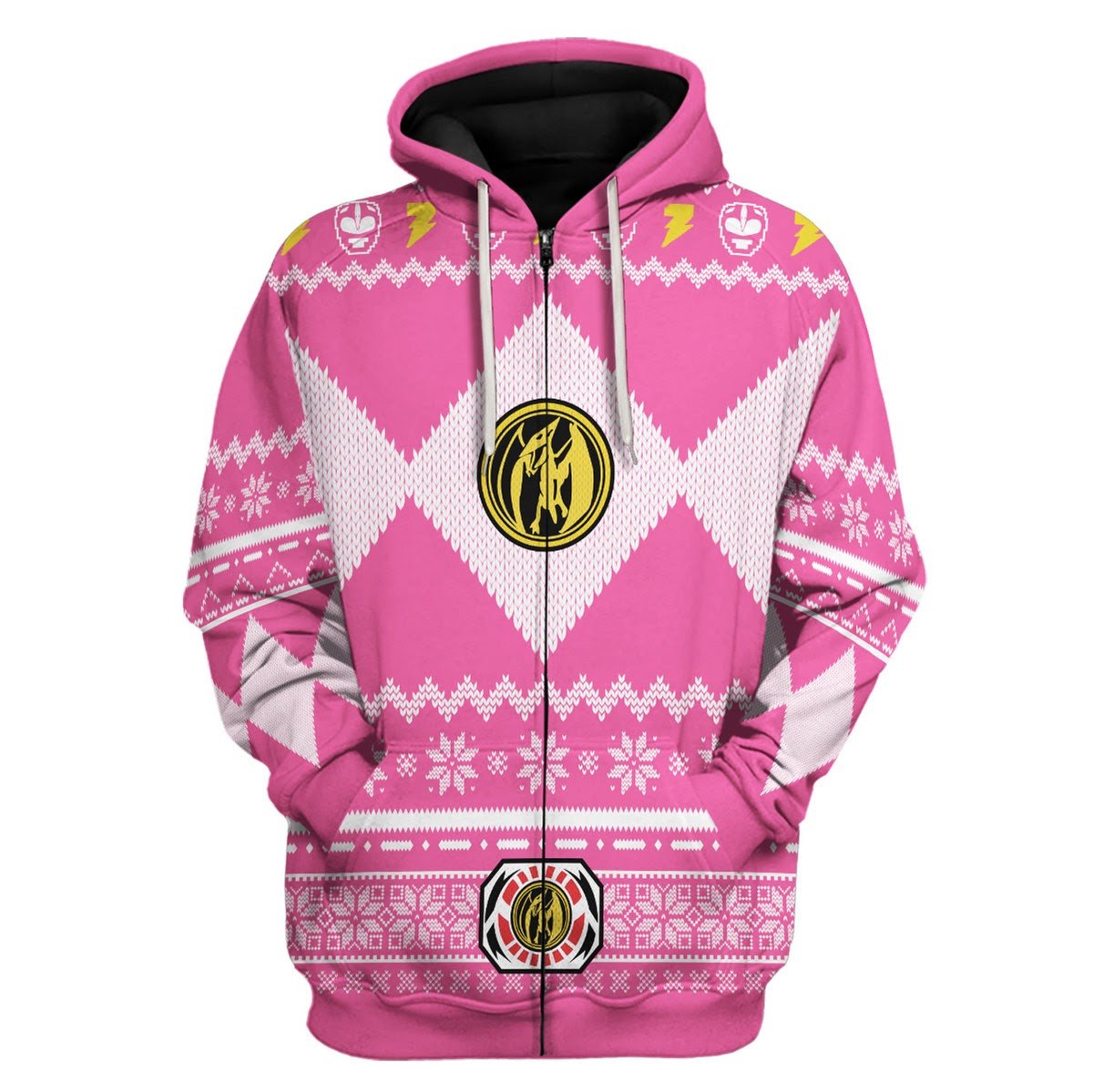 Gearhomies 3D Zip Hoodie MightyMorphin, Pink