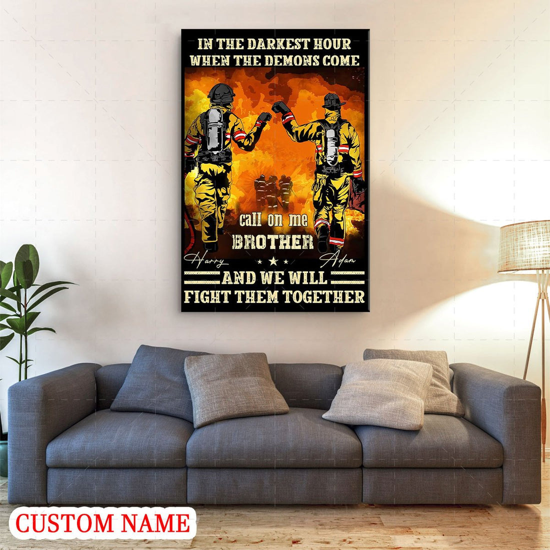 Customized Canvas Firefighter Friends