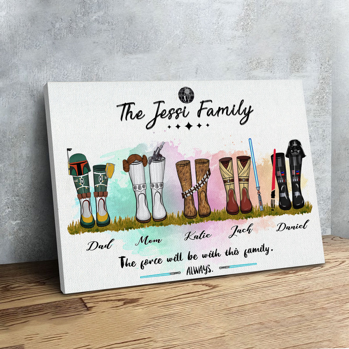 Customized Canvas Poster Wall Art Boots Family