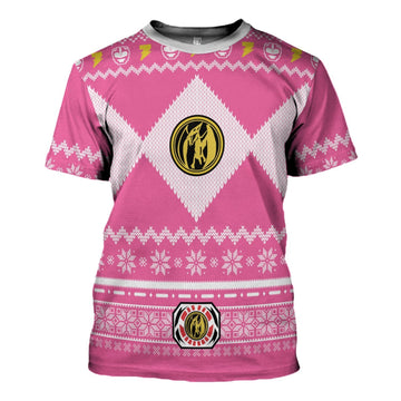 HumansBold Pink Power Rangers T-Shirt