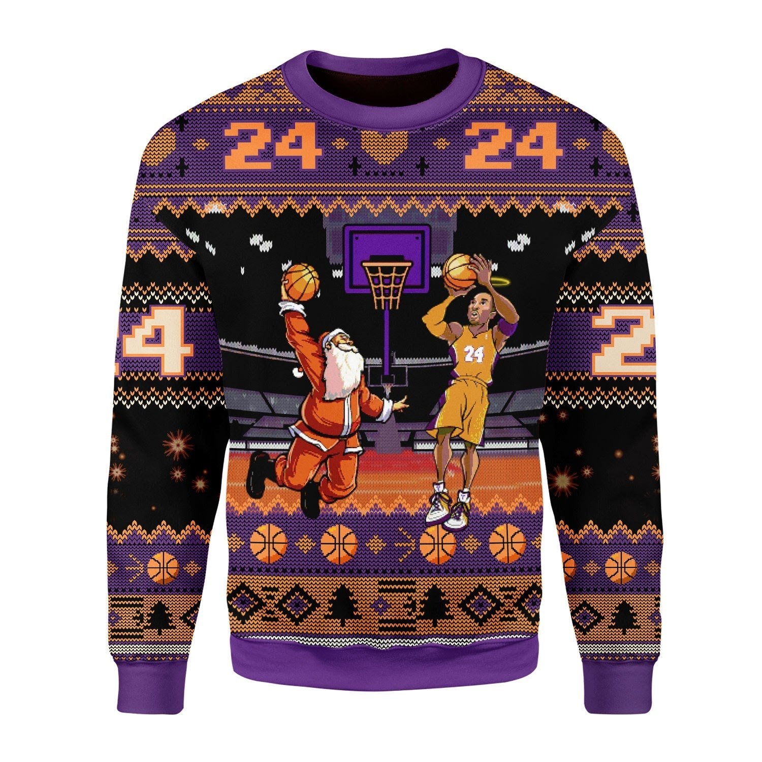 Gearhomies Christmas Unisex Sweater Kobe Bryan Santa Ugly Christmas 3D Apparel