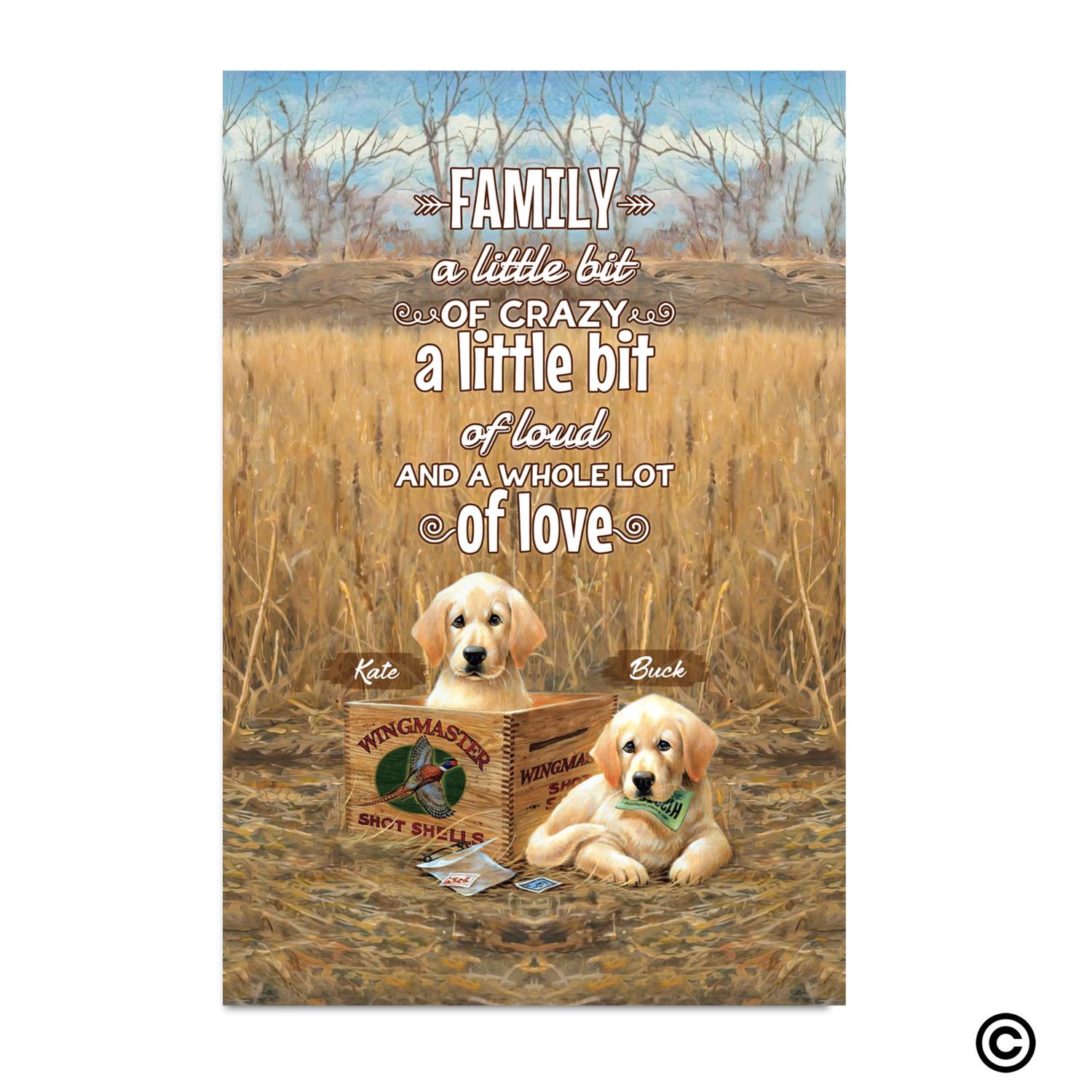 Personalized Photos Canvas Wall Art Wooden Pallet Family - A Little bit of Crazy - A Little bit of Loud - & A Whole Lot of Love