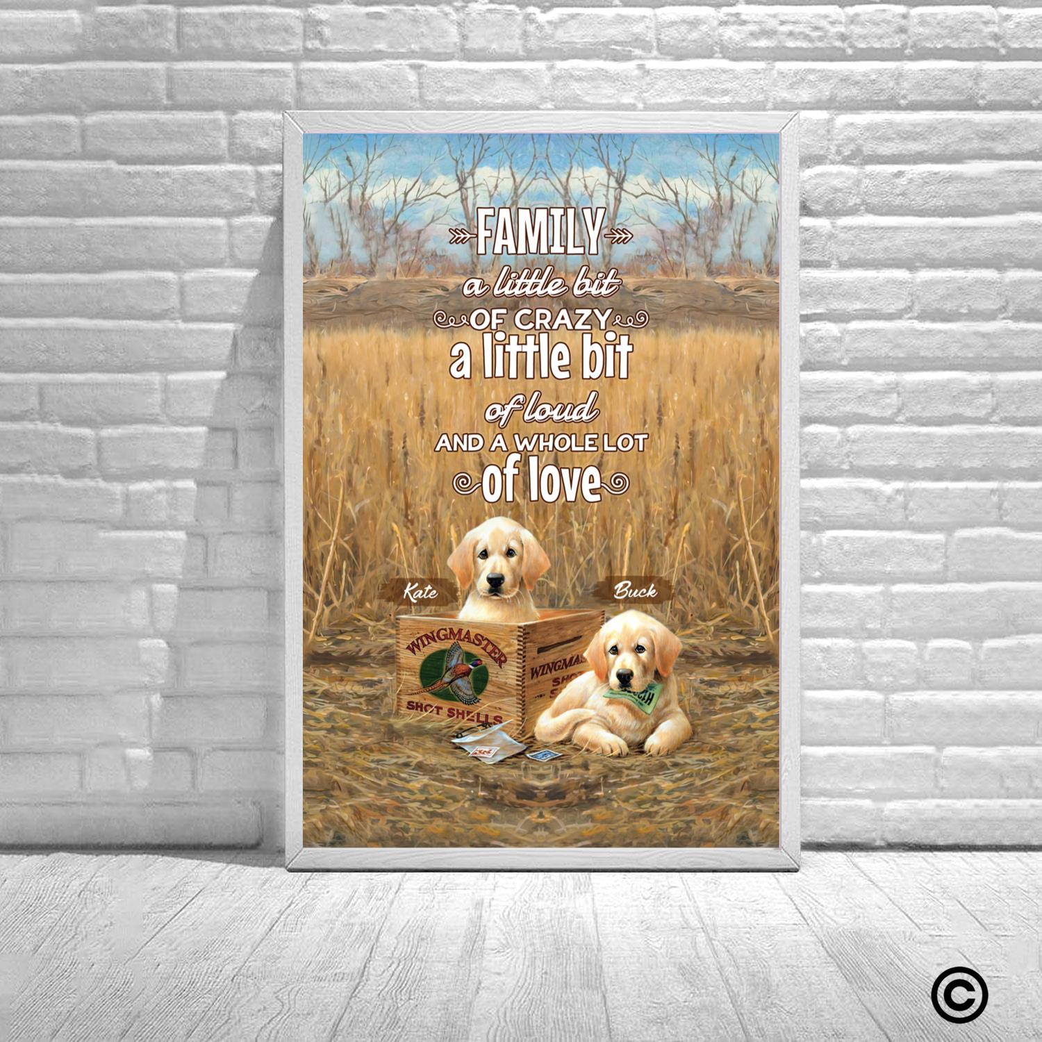 Personalized Photos Canvas Wall Art Wooden Pallet Family - A Little bit of Crazy - A Little bit of Loud - & A Whole Lot of Love