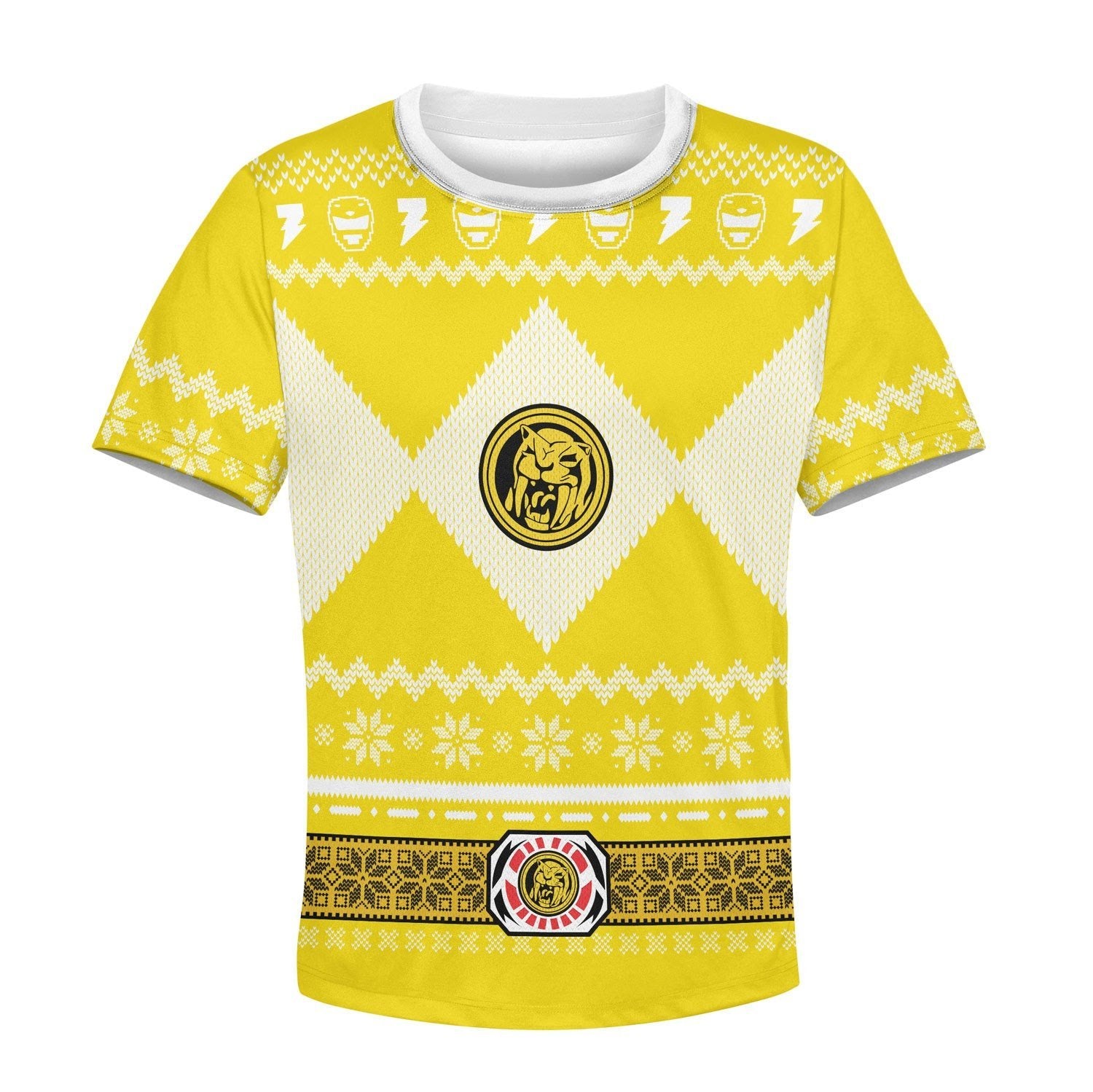 HumansBold Yellow Power Rangers Kid T-Shirt