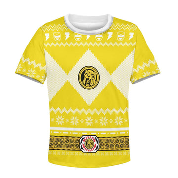 HumansBold Yellow Power Rangers Kid T-Shirt