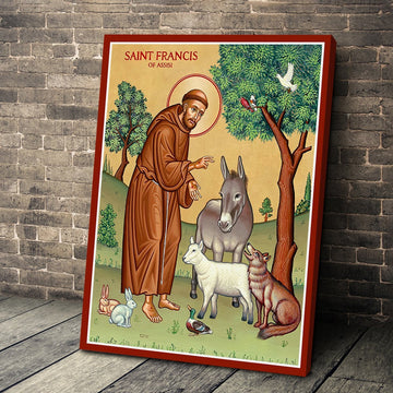 Customspig Canvas Saint Francis And The Animals
