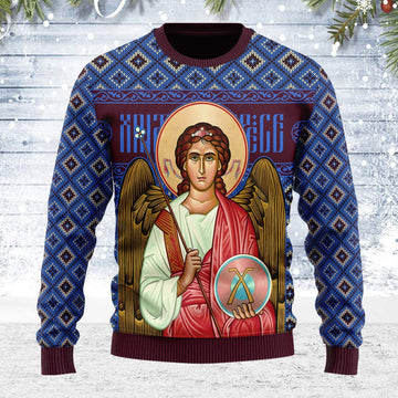 Merry Christmas Customspig Unisex Ugly Christmas Sweater St. Archangel Michael 3D Apparel