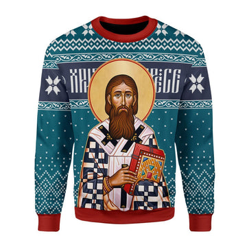 Merry Christmas Customspig Unisex Christmas Sweater St. Sava 3D Apparel