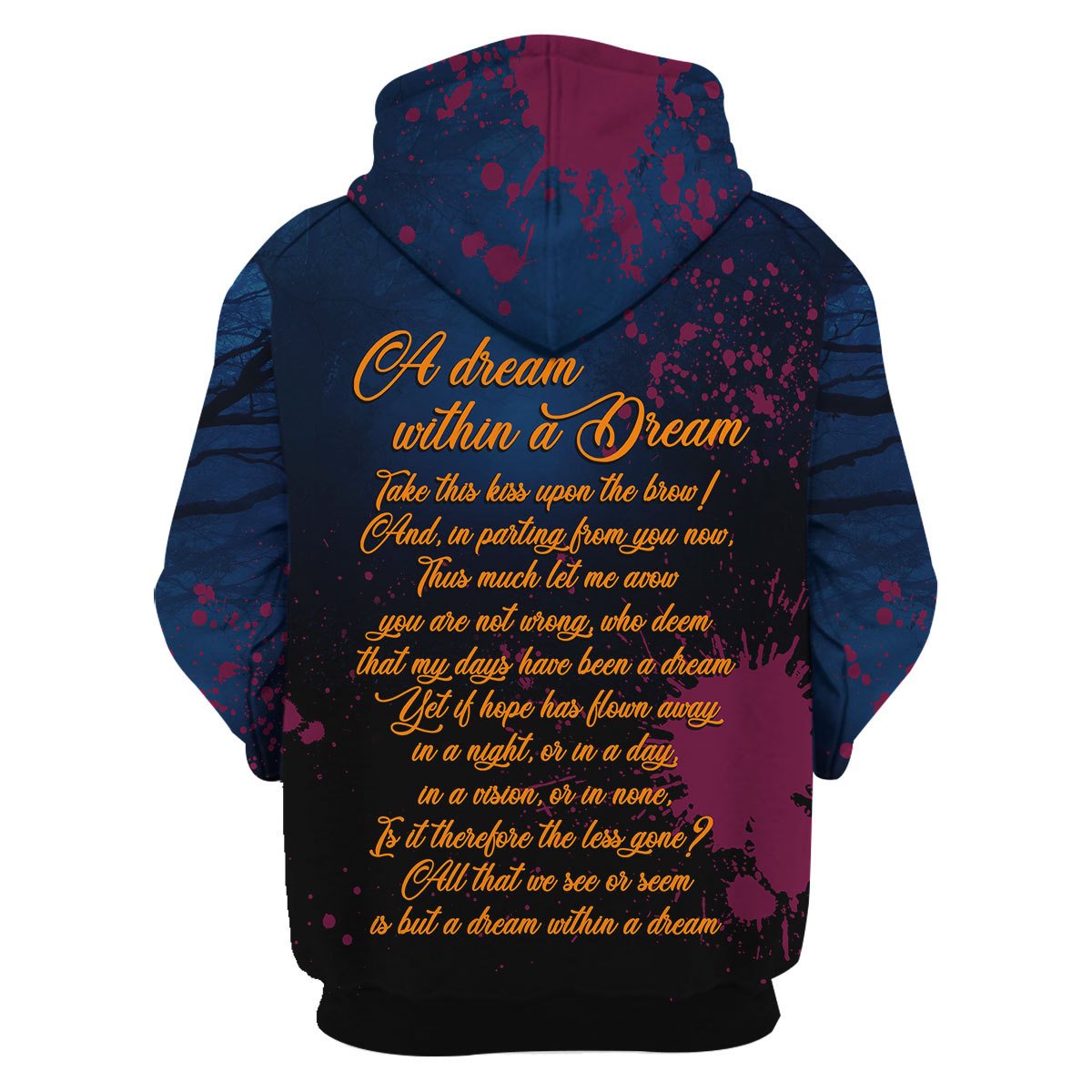 HumansBold Unisex Hoodie Edgar Allan Poe A Dream Within A Dream 3D Apparel