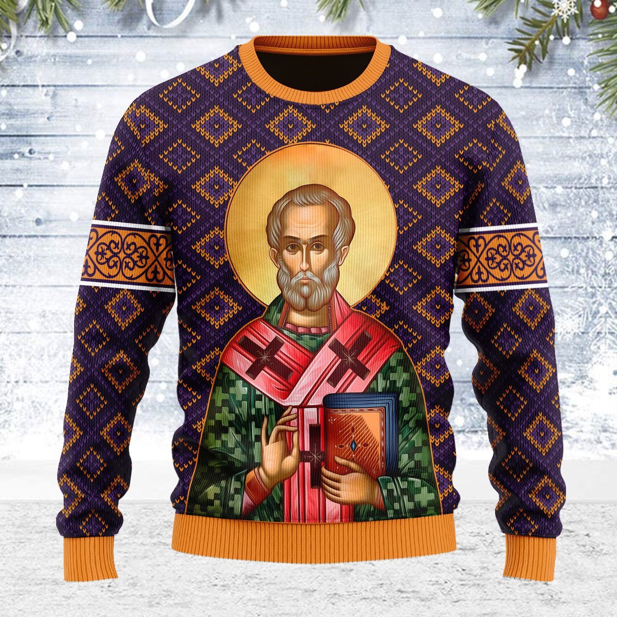 Merry Christmas Customspig Unisex Ugly Christmas Sweater St. Nicholas 3D Apparel