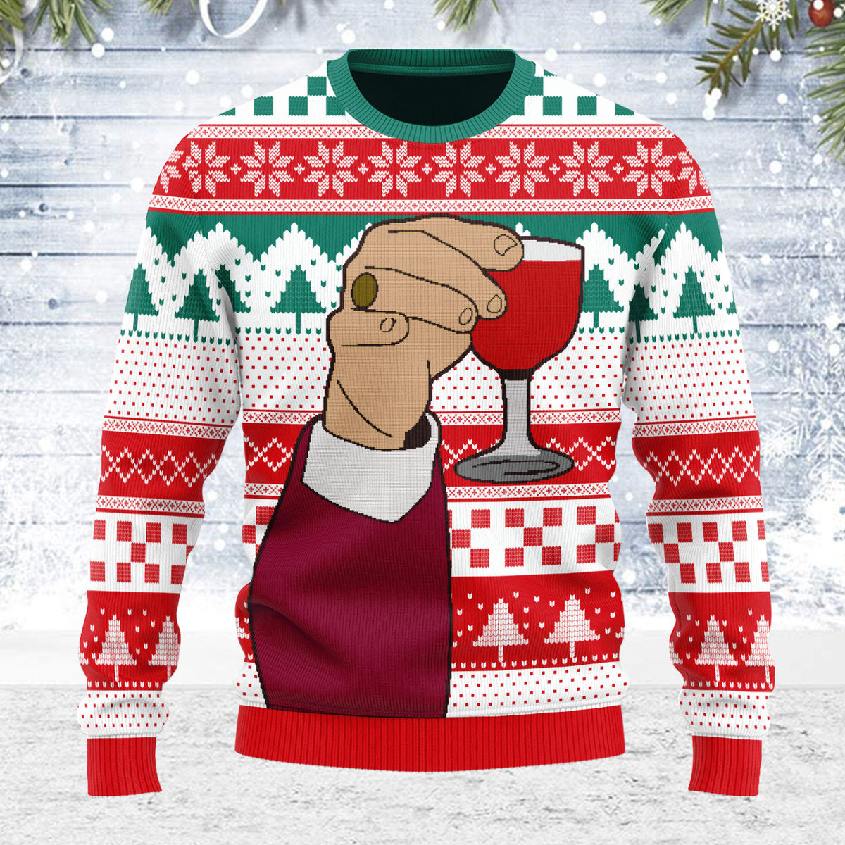 Customspig Ugly Christmas Sweater Leo Laughing Meme 3D Apparel
