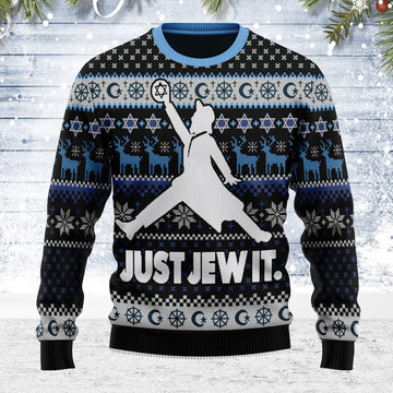 Customspig Ugly Christmas Sweater Just Jew It 3D Apparel