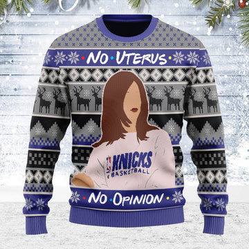 Customspig Ugly Christmas Sweater No Uterus No Opinion 3D Apparel