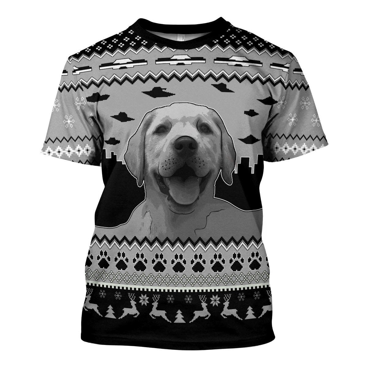 Customspig Tops Pullover Sweatshirt UFO Happy Dog 3D Apparel