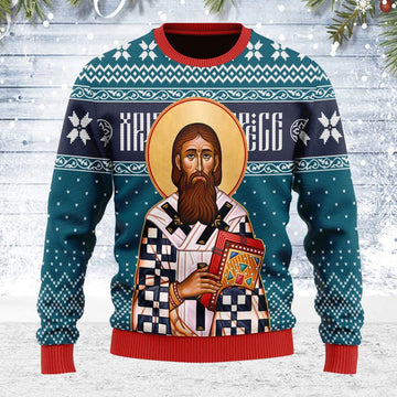 Merry Christmas Customspig Unisex Ugly Christmas Sweater St. Sava 3D Apparel