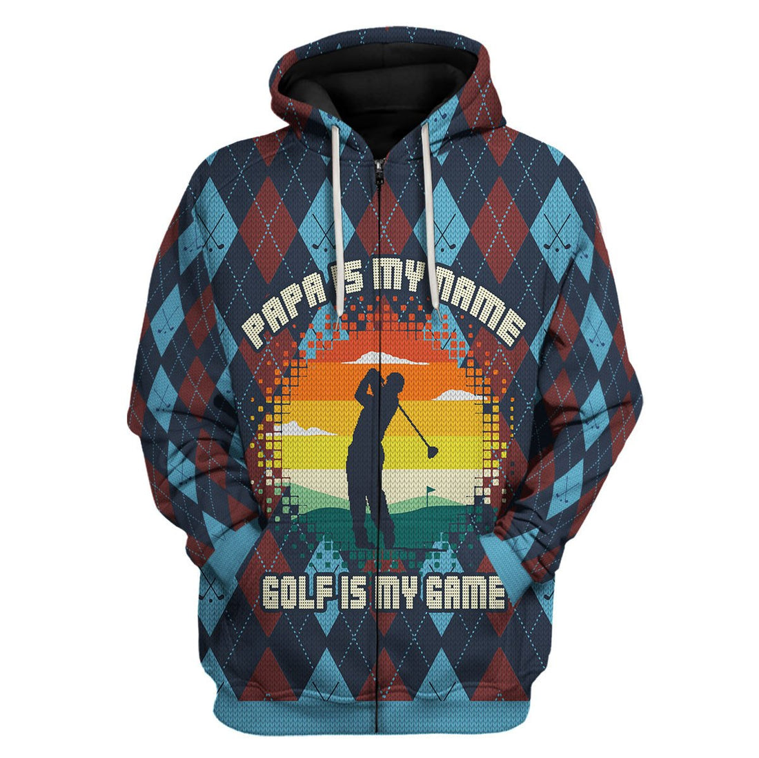 HumansBold Unisex Hoodie Papa Is My Name Golf Is My Game 3D Apparel