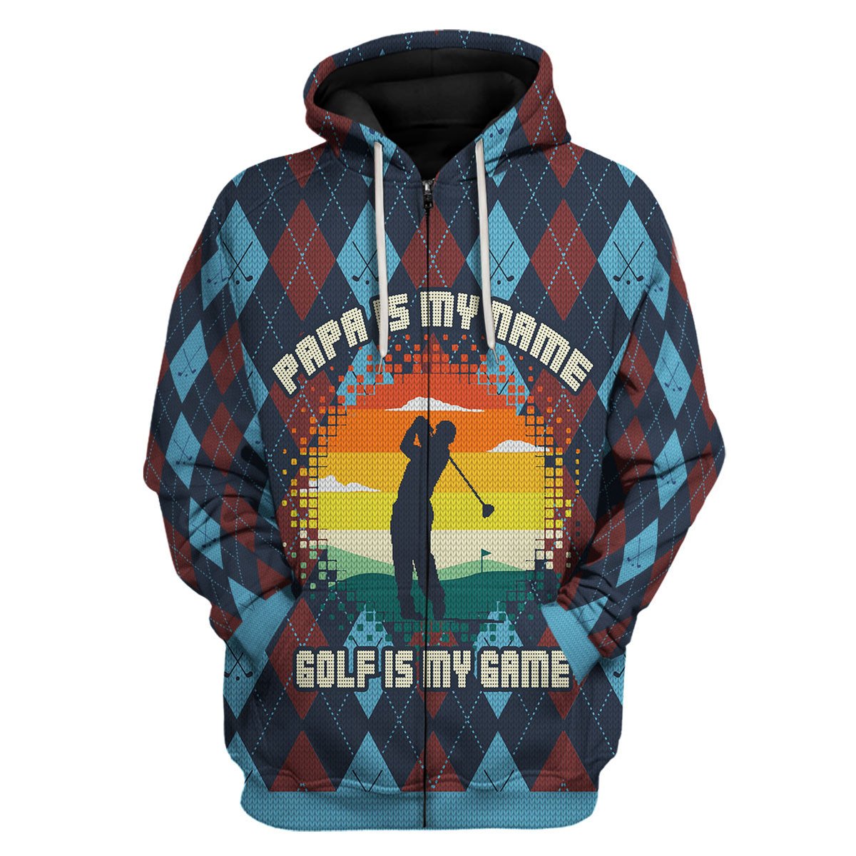 HumansBold Unisex Hoodie Papa Is My Name Golf Is My Game 3D Apparel