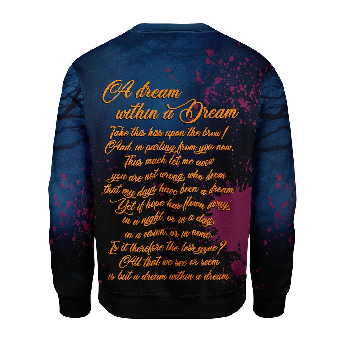 HumansBold Unisex Sweatshirt Edgar Allan Poe A Dream Within A Dream 3D Apparel