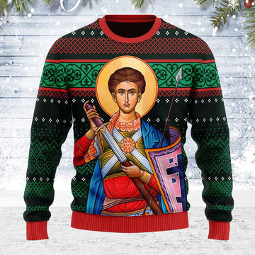 Merry Christmas Customspig Unisex Ugly Christmas Sweater St. Dimitri 3D Apparel