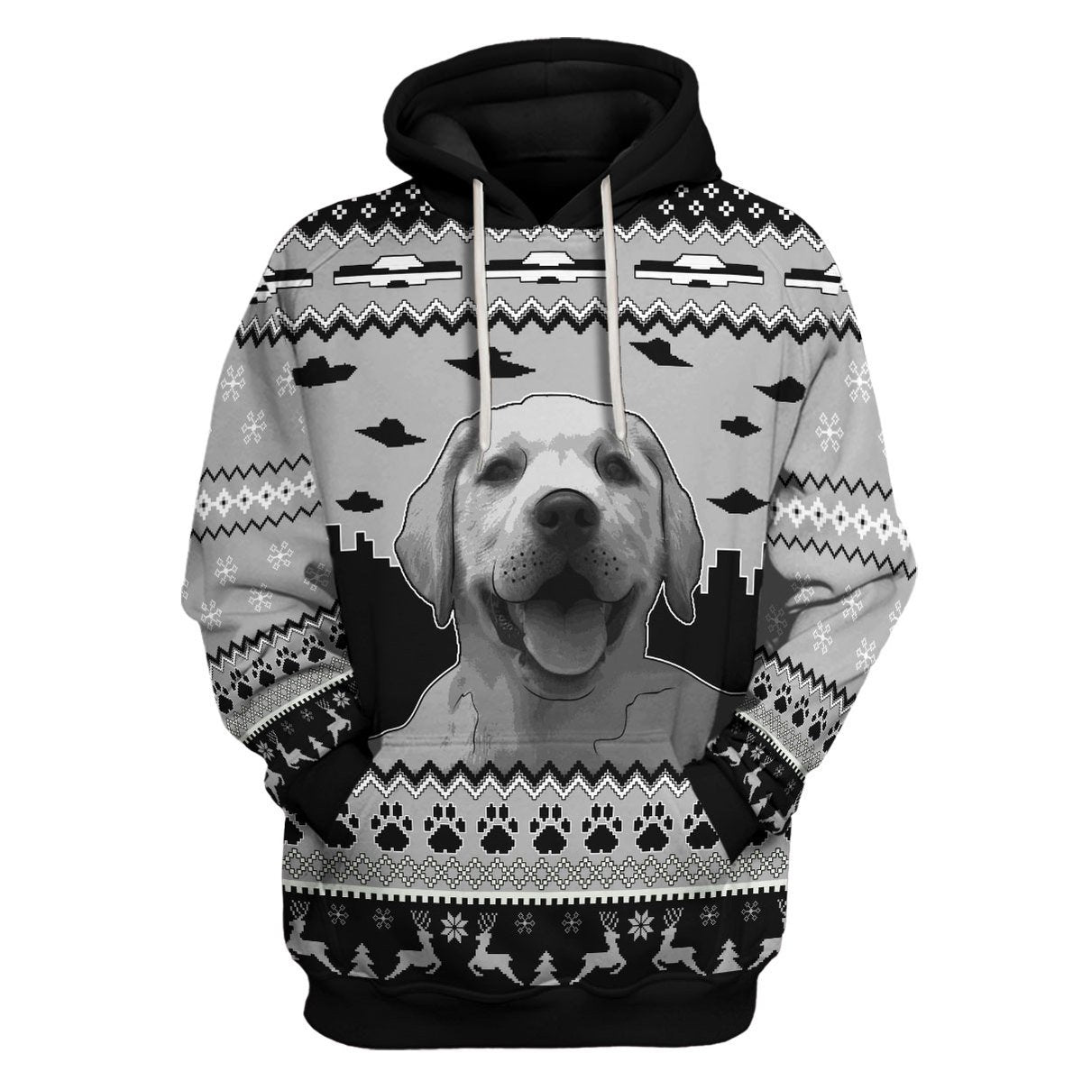 Customspig Unisex Hoodie UFO Happy Dog 3D Apparel