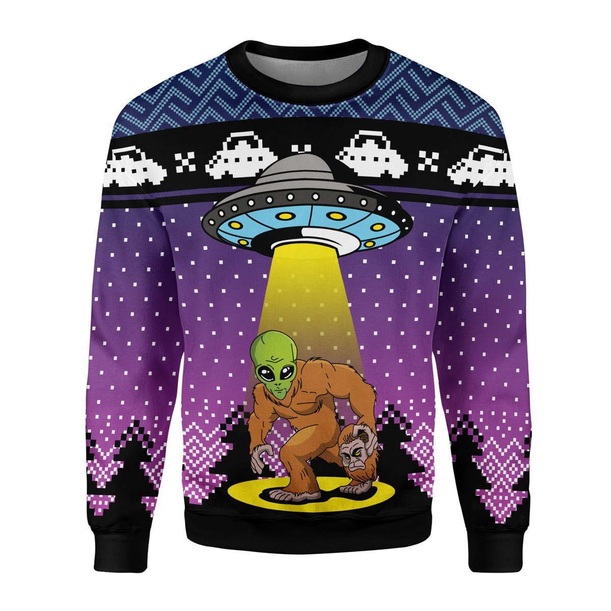 Customspig Tops Pullover Sweatshirt Big Foot Alien 3D Apparel