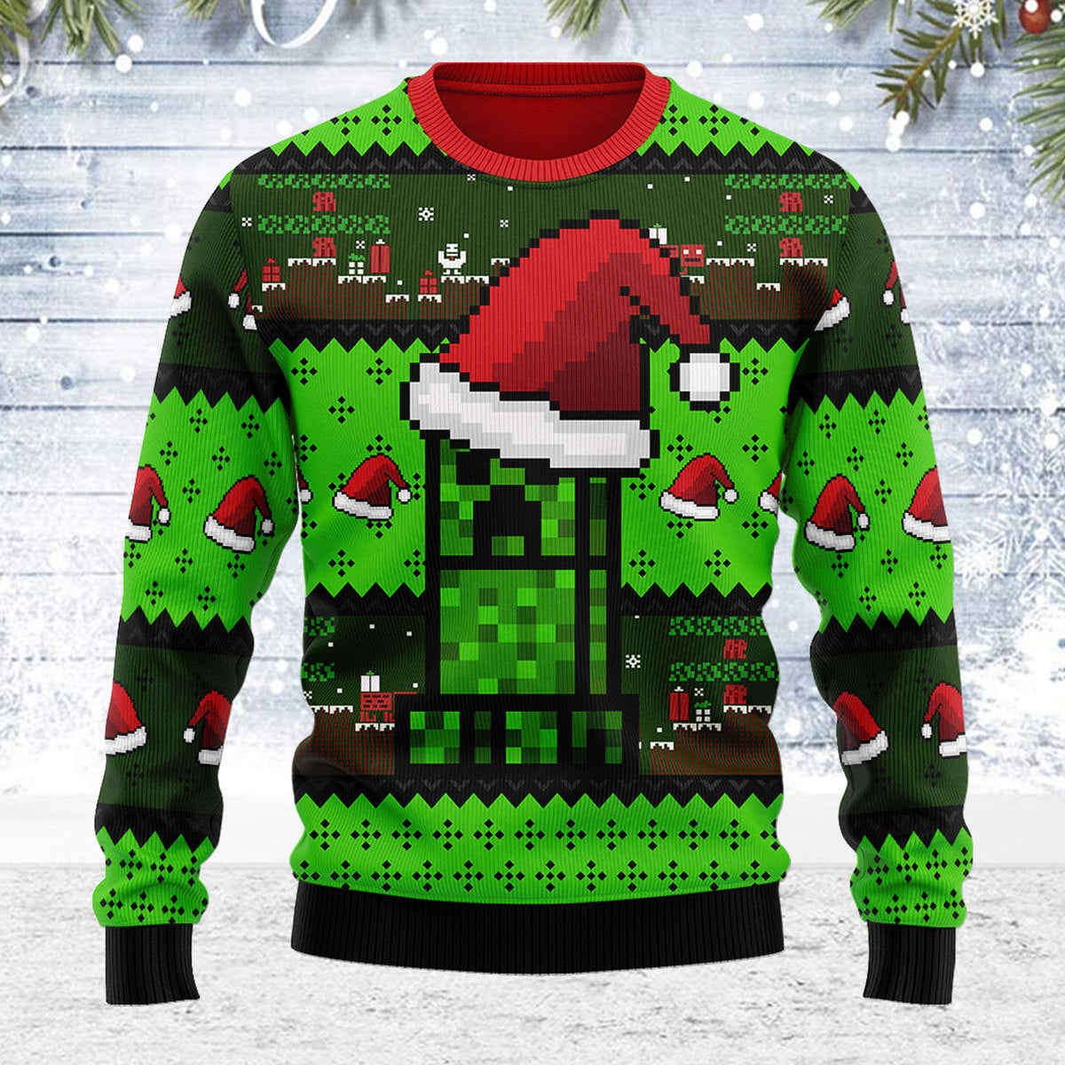 Customspig Ugly Christmas Sweater Minecraft 3D Apparel